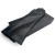 Vermari Milano VWGL-100L - long black leather gloves laid diagonally on a black box, embossed logo near the lower cuff edge