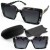 Prius PRW-545 C3 okulary kwadratowe czarne marmurkowe z etui - zestaw