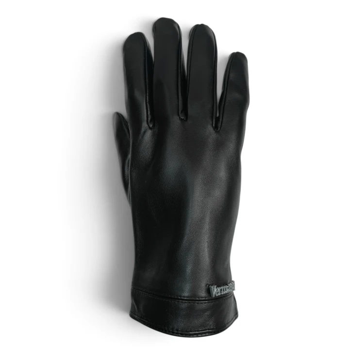 Men's touchscreen leather gloves Vermari Milano VMGL-2010L - single glove upright with the back of hand facing up