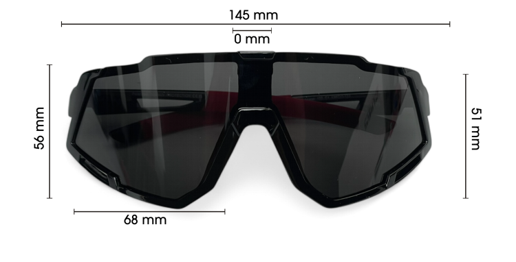M100 C1 okulary sportowe czarne - wymiary 145x56x51mm