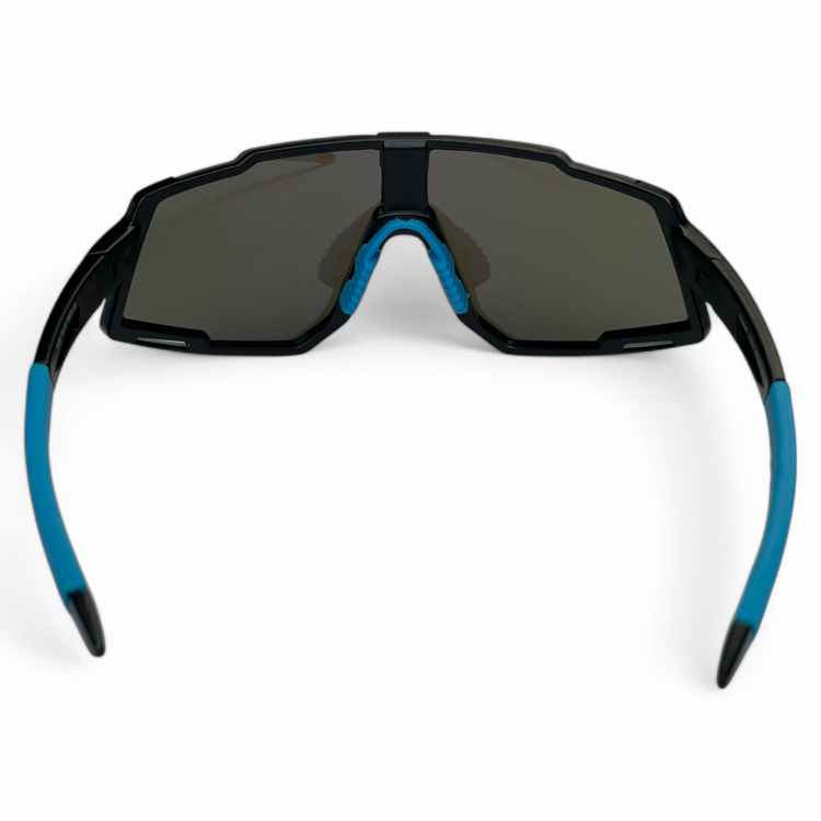Okulary M100 C2 - widok od góry, z niebieskimi noskami