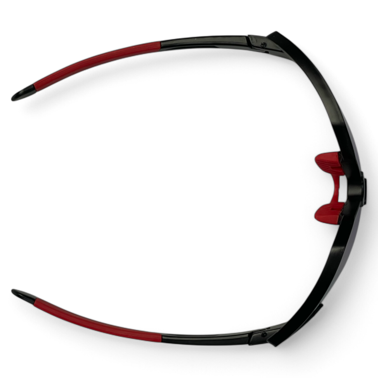 M100 C3 okulary sportowe czarne z czerwonymi zausznikami - widok z lotu ptaka