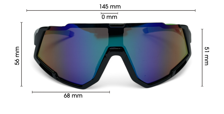 M100 C4 okulary sportowe - wymiary 145x56x51mm