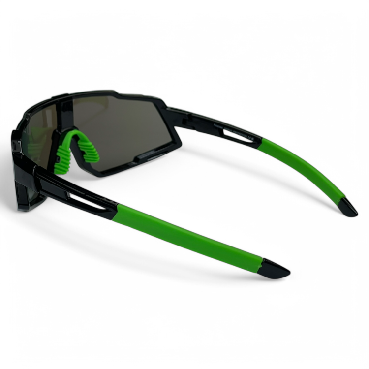 M100 C4 okulary sportowe z zielonymi noskami - widok z tyłu