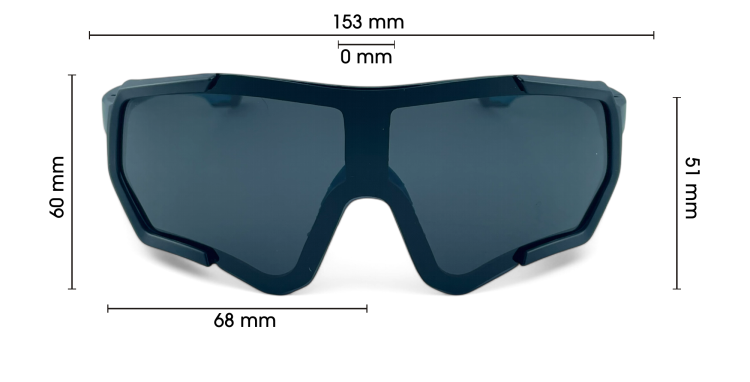 M101 C1 okulary sportowe czarne - wymiary