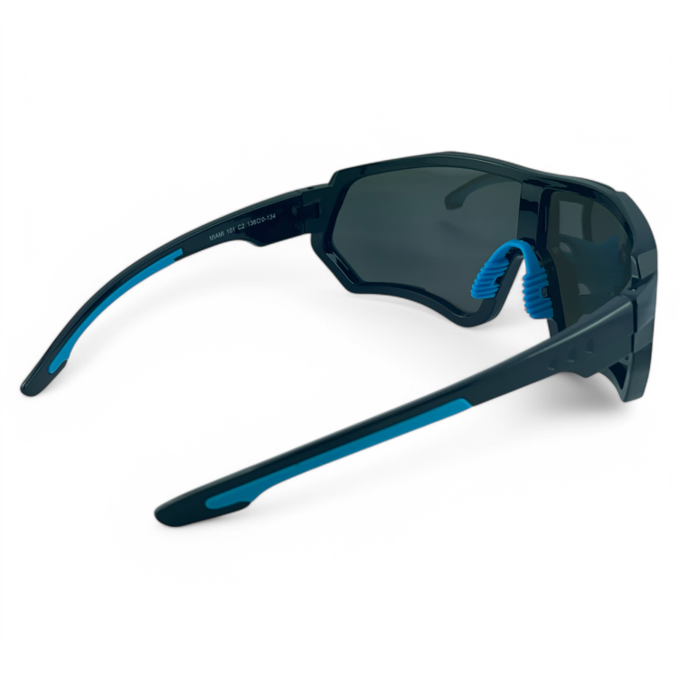 M101 C2 okulary sportowe czarno-niebieskie - widok od góry na zauszniki