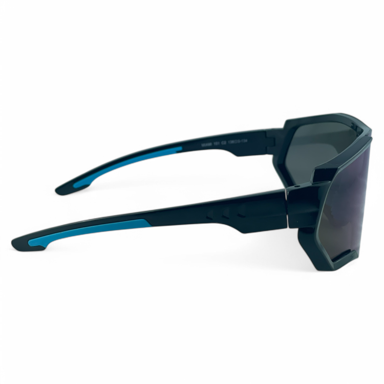 M101 C2 okulary sportowe czarno-niebieskie - widok z boku z profilem
