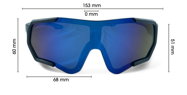M101 C2 okulary sportowe wymiary - szerokość 153 mm, wysokość 60 mm