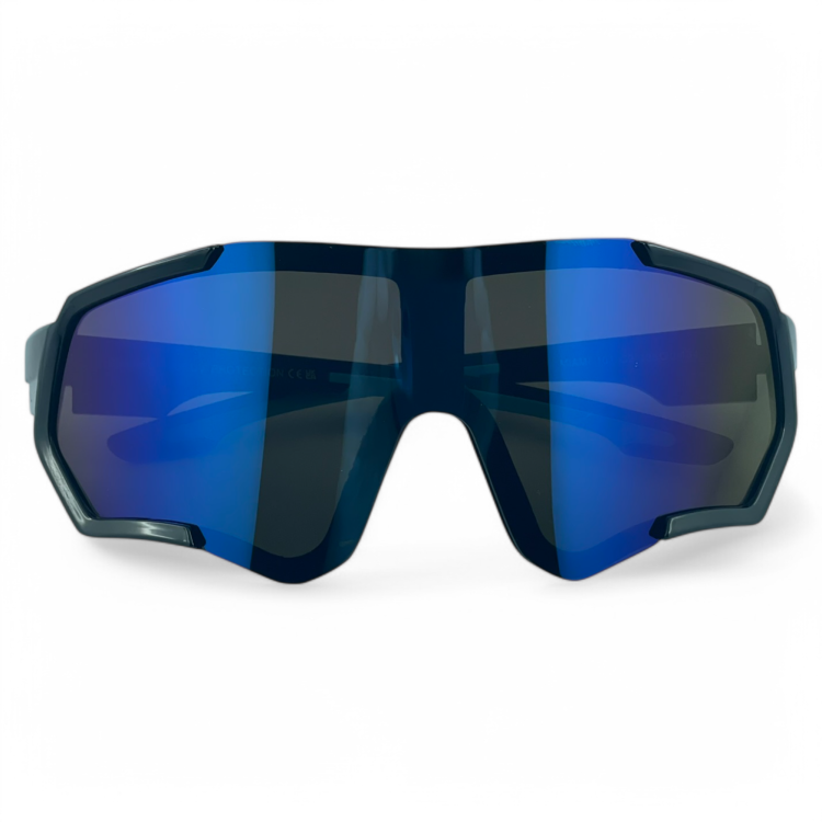 M101 C2 okulary sportowe z niebieskimi soczewkami lustrzanymi - widok z frontu