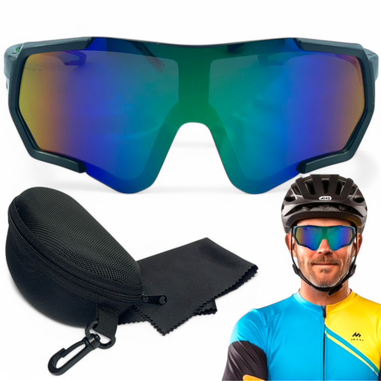 Zestaw okulary sportowe Prius MIAMI C4, etui i ściereczka