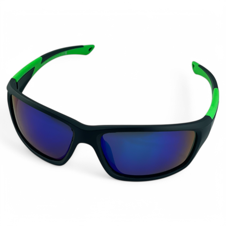 Okulary sportowe M103 C4 czarne z zielonym - widok z boku