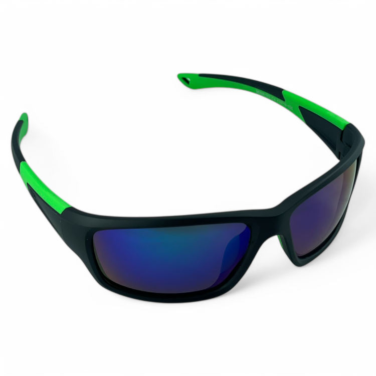 Okulary sportowe M103 C4 czarne z zielonym - widok z profilu