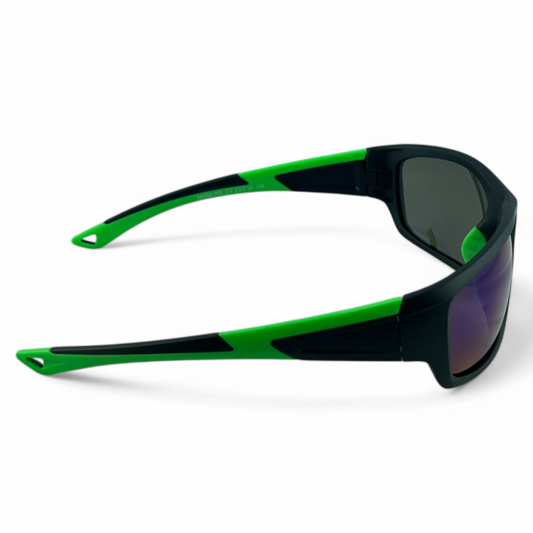 Okulary sportowe M103 C4 czarne z zielonym - lewy profil
