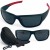 M104 C1 okulary sportowe czarne z czerwonymi zausznikami - zestaw z etui