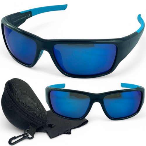 Zestaw okulary sportowe M104 C2 i etui - widok z góry