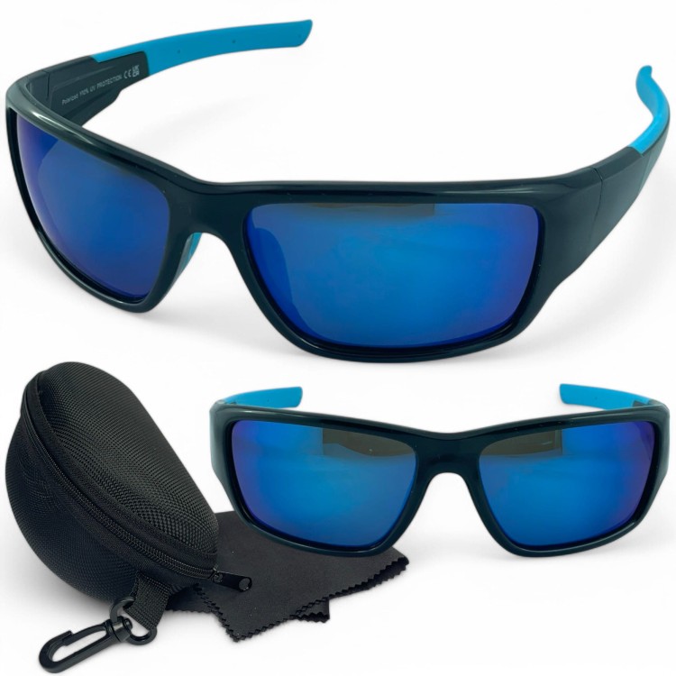 Zestaw okulary sportowe M104 C2 i etui - widok z góry