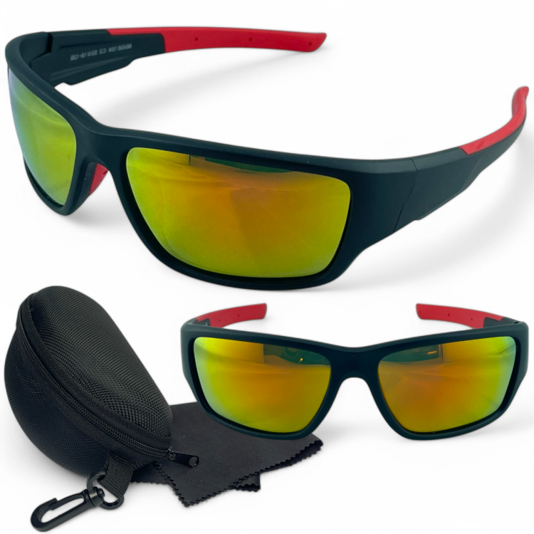 M104 C3 okulary sportowe i etui - zestaw z czarnym futerałem