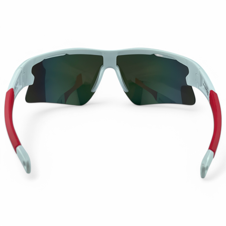 Okulary sportowe M106 C3 białe-czerwone - widok od tyłu