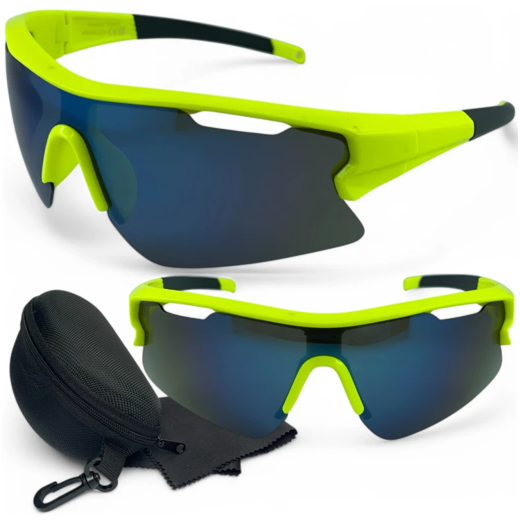 M106 C4 okulary sportowe żółte soczewki etui i ściereczka - komplet