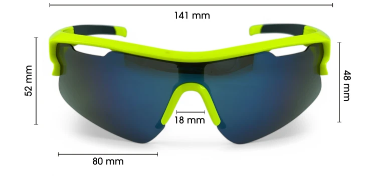 M106 C4 okulary sportowe żółte wymiary soczewki 80x52mm oprawki 141mm