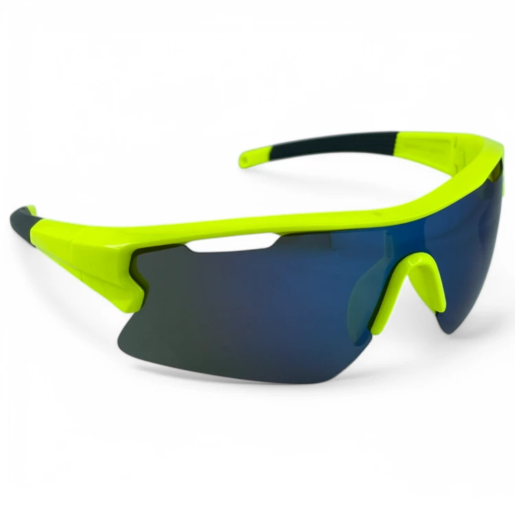 M106 C4 okulary sportowe żółte lustrzane soczewki - widok z przodu z dołu