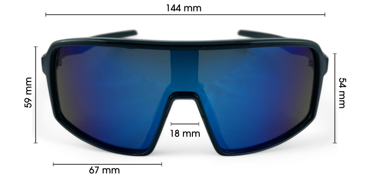 Bollé SPARK MIPS C2 okulary sportowe lustrzane wymiary - widok z przodu