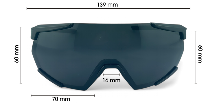 M108 C1 okulary sportowe czarne - wymiary