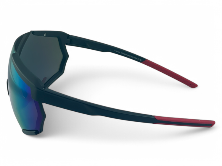 M108 C3 okulary sportowe czarne z czerwoną końcówką - widok z góry