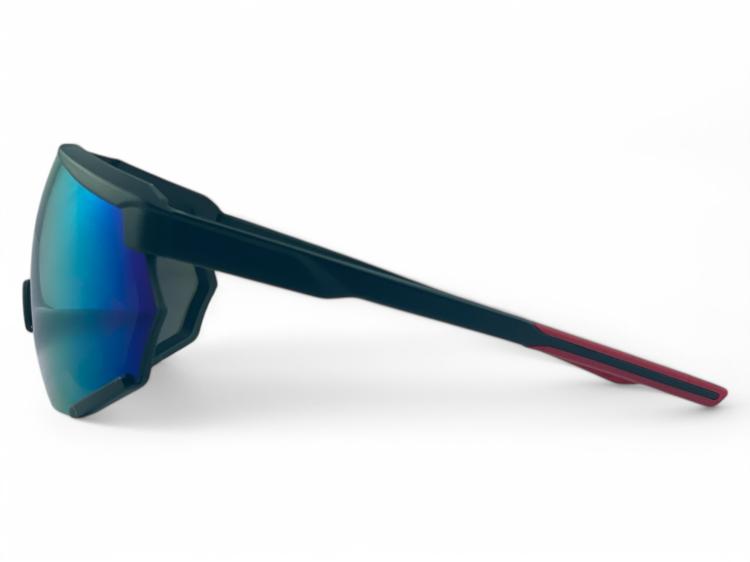 M108 C3 okulary sportowe czarne z czerwoną końcówką - lewy bok