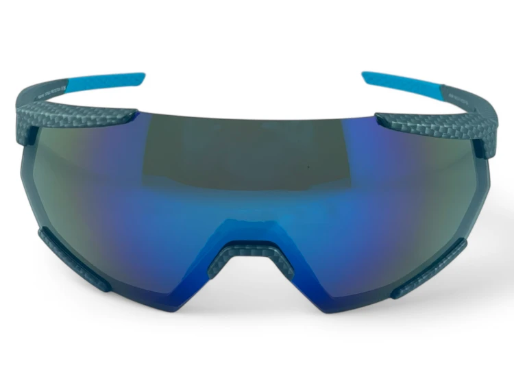 Okulary sportowe M108 C4 - frontalny widok, soczewka lustrzana z niebieskim połyskiem