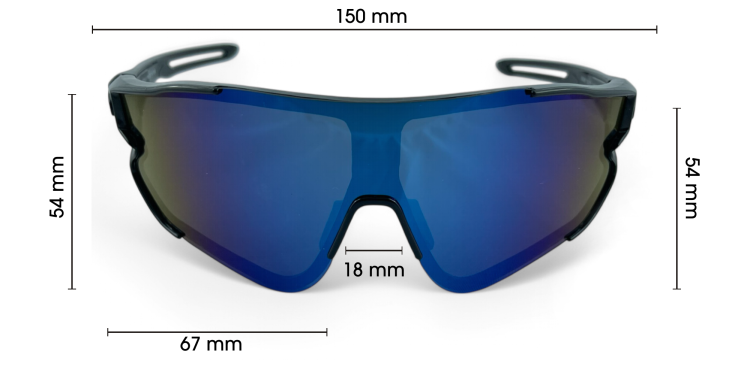 Okulary sportowe M109 C2 - wymiary