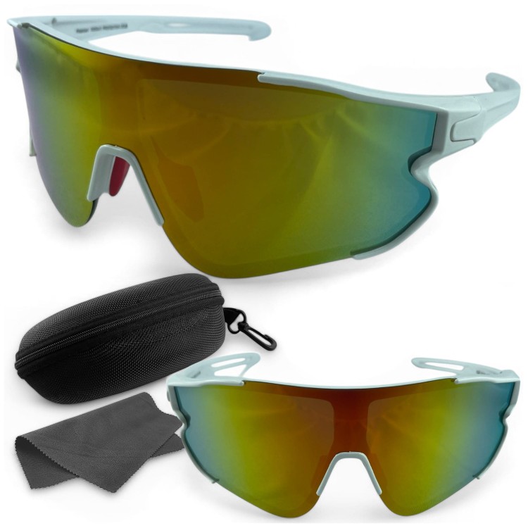 Okulary sportowe M109 C3 lustrzane z etui i ściereczką