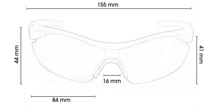 Polaroid M112 C2 okulary sportowe niebieskie wymiary - schemat