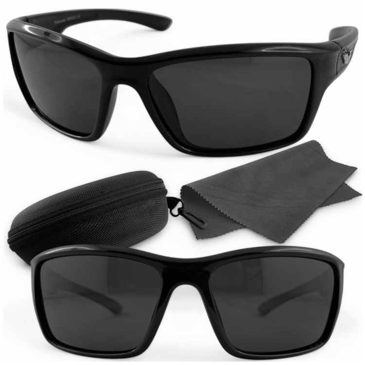 M113 C1 okulary sportowe czarne z etui i ściereczką - zestaw