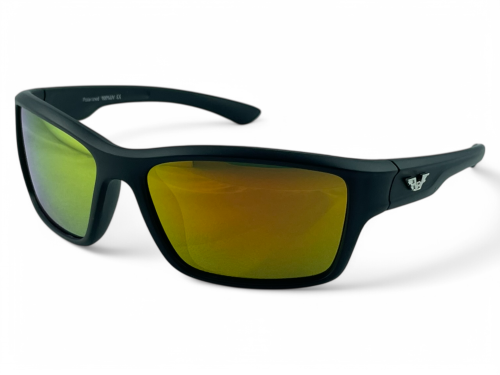 NIKE Maverick M black okulary sportowe lustrzane - widok z boku z przodu