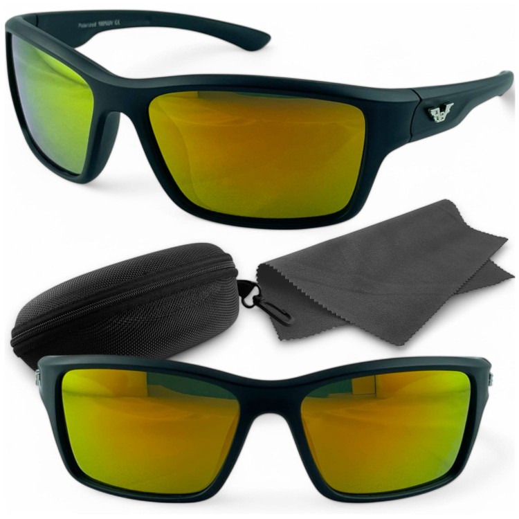 NIKE Maverick M black okulary sportowe lustrzane z etui i ściereczką - zestaw