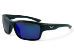 Okulary rowerowe PRIUS Miami M113 C4 – polaryzacja HD, UV400, czarna błyszcząca oprawka z niebieską soczewką