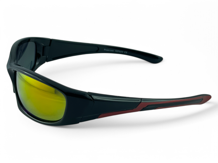 Prism Optics M114 C3 okulary sportowe czarne - prawy profil z refleksami