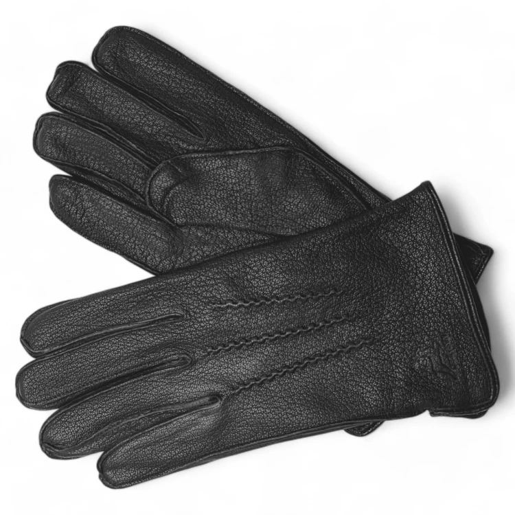 Men's leather gloves PRIUS LUX PRMG-2005B - laid flat one on the back of the hand and one on the palm side