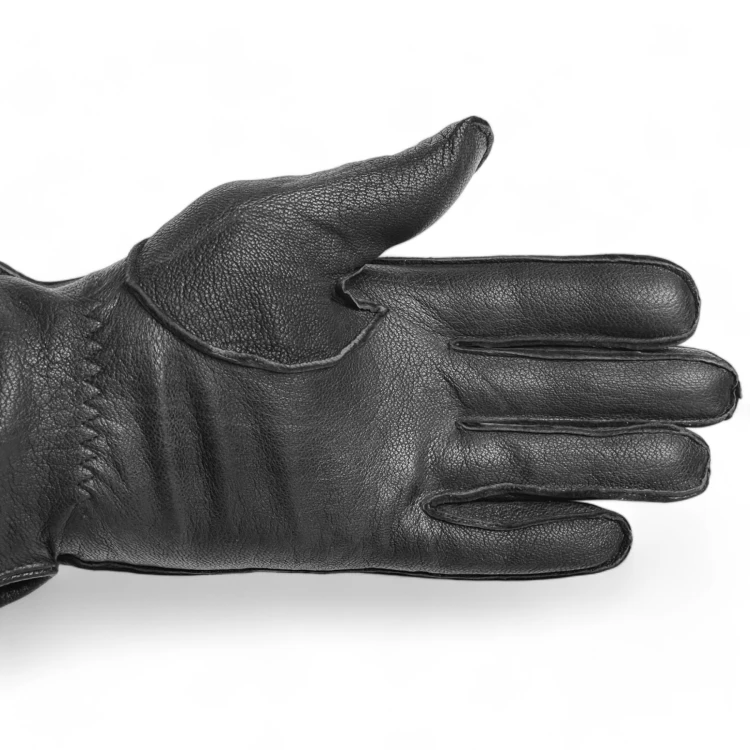 Men's leather gloves PRIUS LUX PRMG-2005B - view of the palm side with outseam stitching