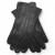 Men's leather gloves PRIUS LUX PRMG-2005B - crossed with fingers pointing down and an embossed emblem at the cuff