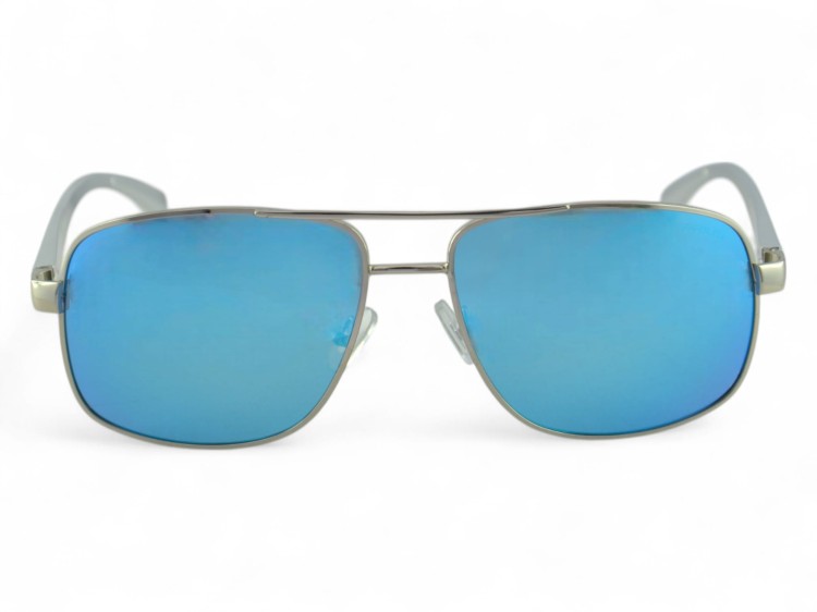 Police V1 C4 okulary aviator lustrzane niebieskie - widok z przodu