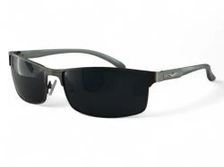 Men's Navigator Sunglasses PRIUS AERO PRM-313 C2 – HD Polarization, UV400, Black Lenses, Shadow Gray Frame