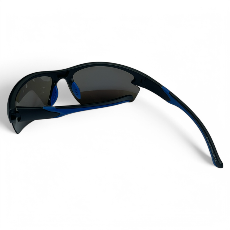 M117 C2 okulary sportowe czarne niebieskie zauszniki - widok z góry