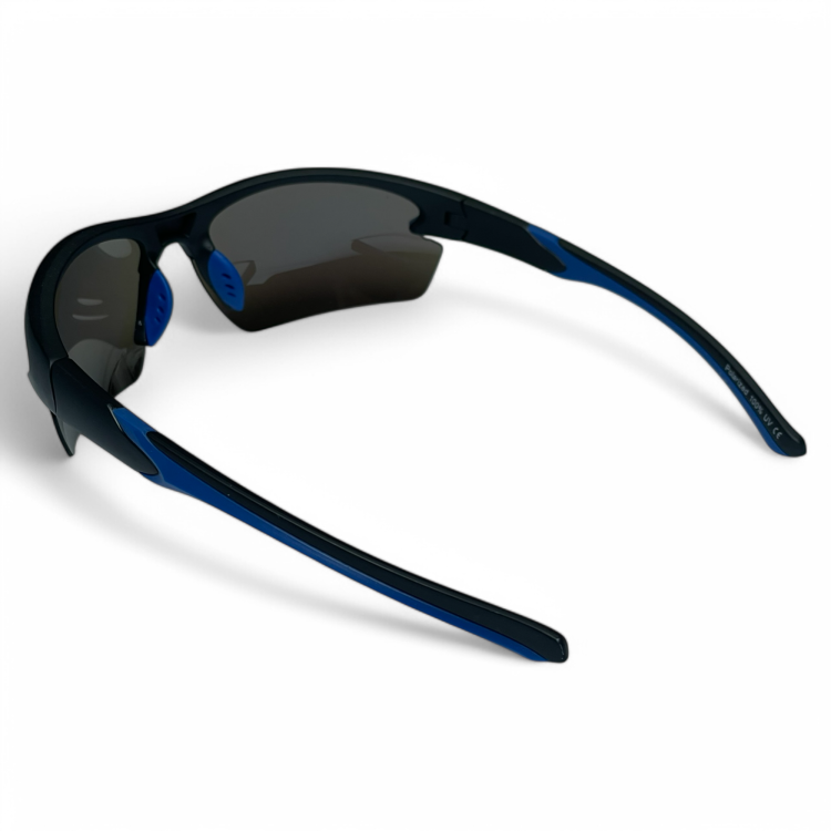 M117 C2 okulary sportowe czarne niebieskie zauszniki - widok od tyłu