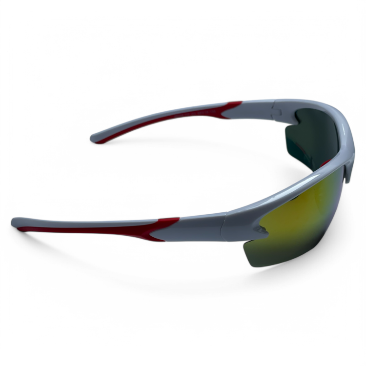 M117 C3 okulary sportowe białe z czerwonymi akcentami - widok z boku