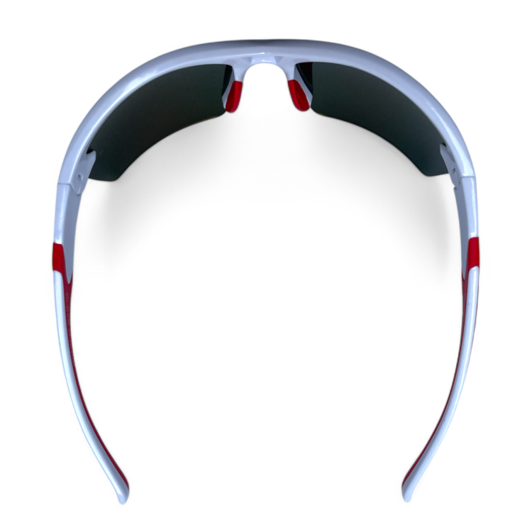 M117 C3 okulary sportowe białe z czerwonymi detalami - widok z tyłu