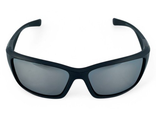 Polarized 100% UV-CE okulary sportowe czarne matowe - widok z przodu
