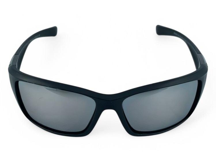 Polarized 100% UV-CE okulary sportowe czarne matowe - widok z przodu