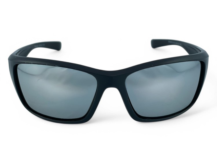 Polarized 100% UV-CE okulary sportowe czarne matowe - widok z przodu